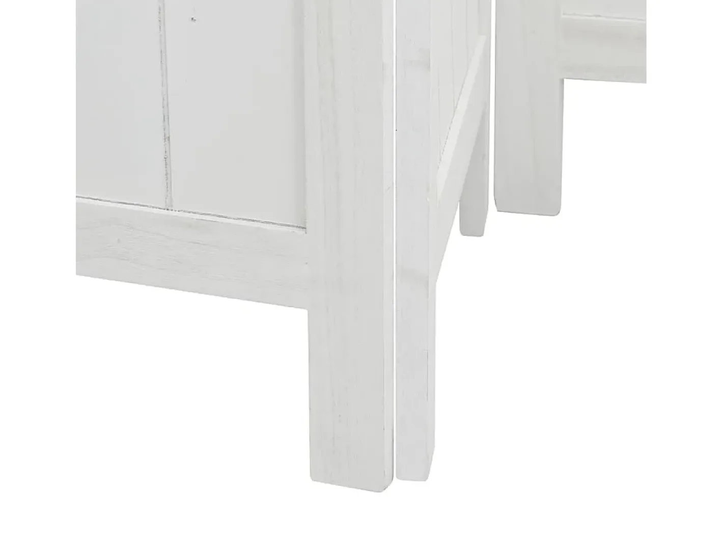 Tabique divisorio de 6 paneles en madera maciza de paulownia blanca Blanco