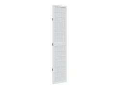 Biombo-Tabique divisorio de 3 paneles en madera maciza de paulownia blanca Blanco