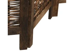 Tabique divisorio de 3 paneles en marrón oscuro fabricado en paulownia maciza Marru00f3n Clearance