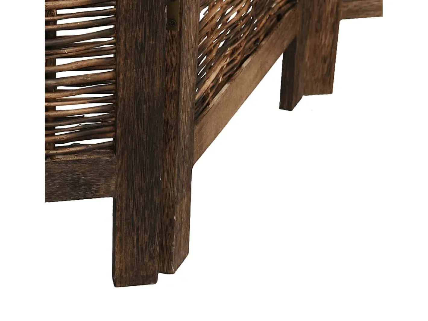 Tabique divisorio de 3 paneles en marrón oscuro fabricado en paulownia maciza Marru00f3n Clearance