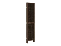 Tabique divisorio de 3 paneles en marrón oscuro fabricado en paulownia maciza Marru00f3n Clearance