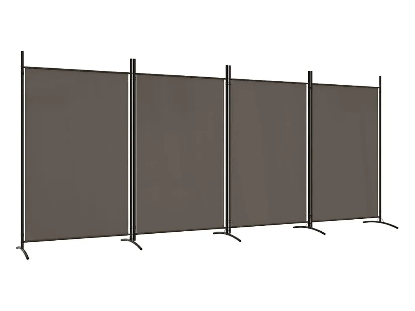 Tabique divisorio de 4 paneles Antracita 346x180 cm Tejido Gris Hot