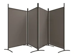 Tabique divisorio de 4 paneles Antracita 346x180 cm Tejido Gris Hot