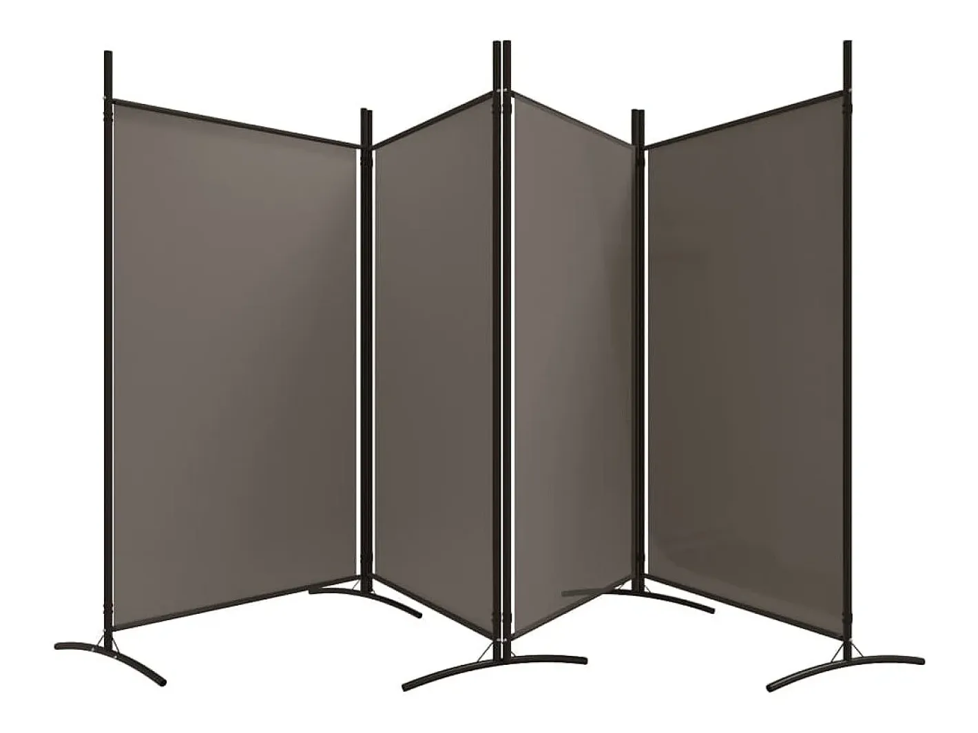 Tabique divisorio de 4 paneles Antracita 346x180 cm Tejido Gris Hot