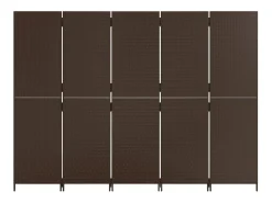 Best Tabique divisorio de 5 paneles de mimbre de resina marrón Marru00f3n