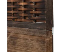 Tabique divisorio de 6 paneles en color marrón oscuro fabricado en paulownia maciza Marru00f3n Clearance