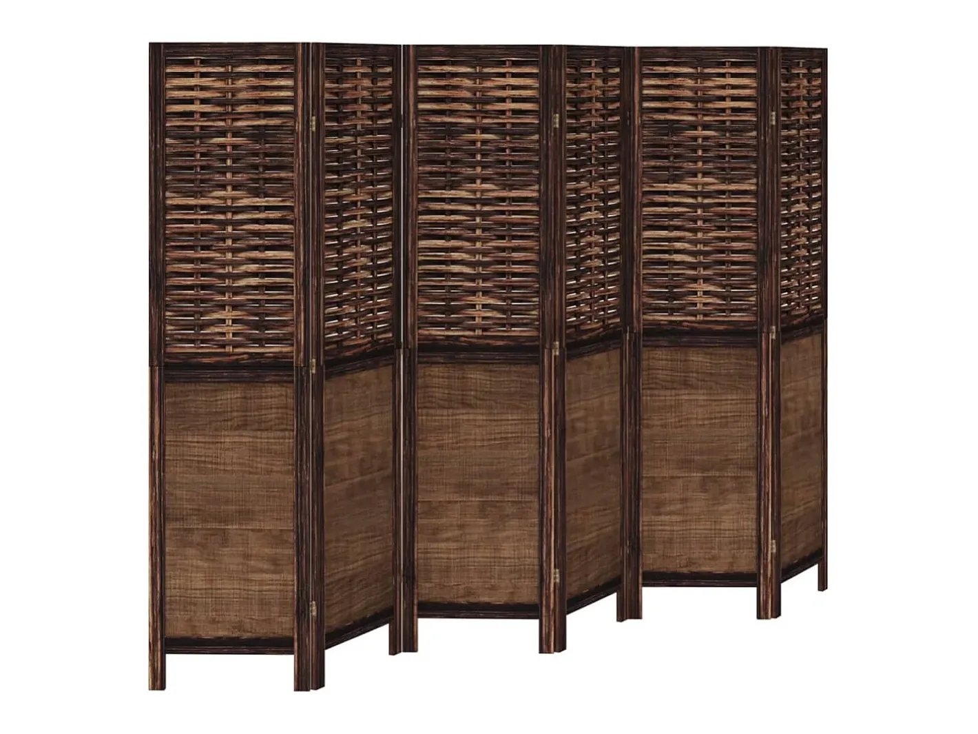 Tabique divisorio de 6 paneles en color marrón oscuro fabricado en paulownia maciza Marru00f3n Clearance