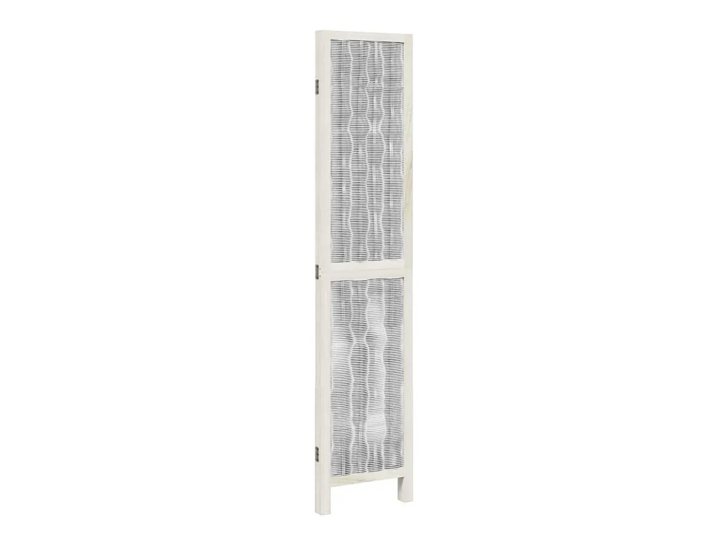 Biombo-Tabique divisorio de 3 paneles en madera maciza de paulownia blanca Blanco