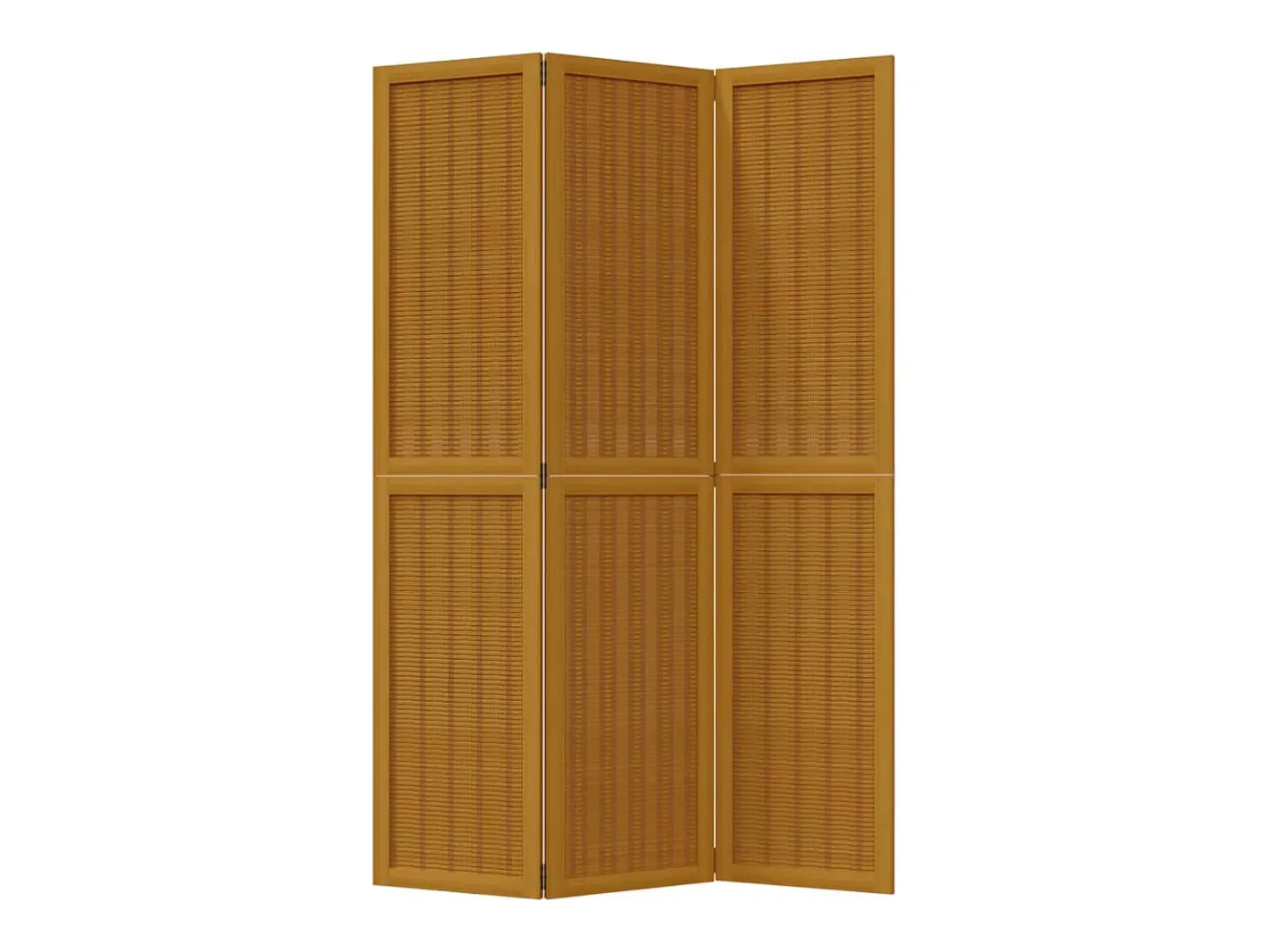 Tabique divisorio de 3 paneles en madera maciza de paulownia marrón Marru00f3n Hot
