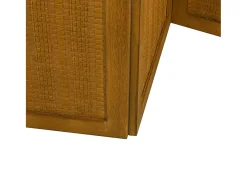 Tabique divisorio de 3 paneles en madera maciza de paulownia marrón Marru00f3n Hot