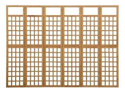 Online Tabique divisorio de 6 paneles/celosía de madera maciza de abeto Marru00f3n