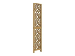 Tabique divisorio de 3 paneles en madera maciza de paulownia marrón Marru00f3n Outlet