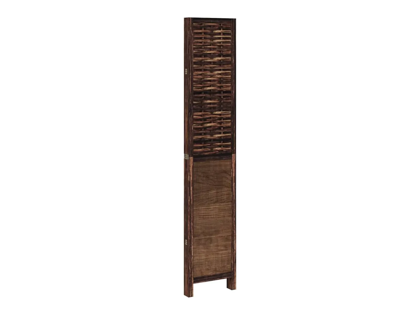 Tabique divisorio de 4 paneles de paulownia maciza en color marrón oscuro Marru00f3n Discount