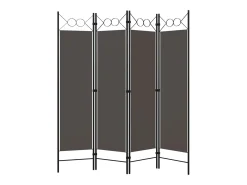 Biombo-Tabique divisorio de 4 paneles color antracita 160 x 180 cm Gris