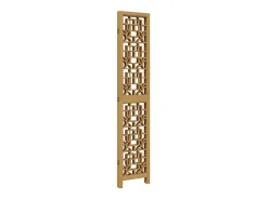 Outlet Tabique divisorio de 4 paneles en madera maciza de paulownia marrón Marru00f3n