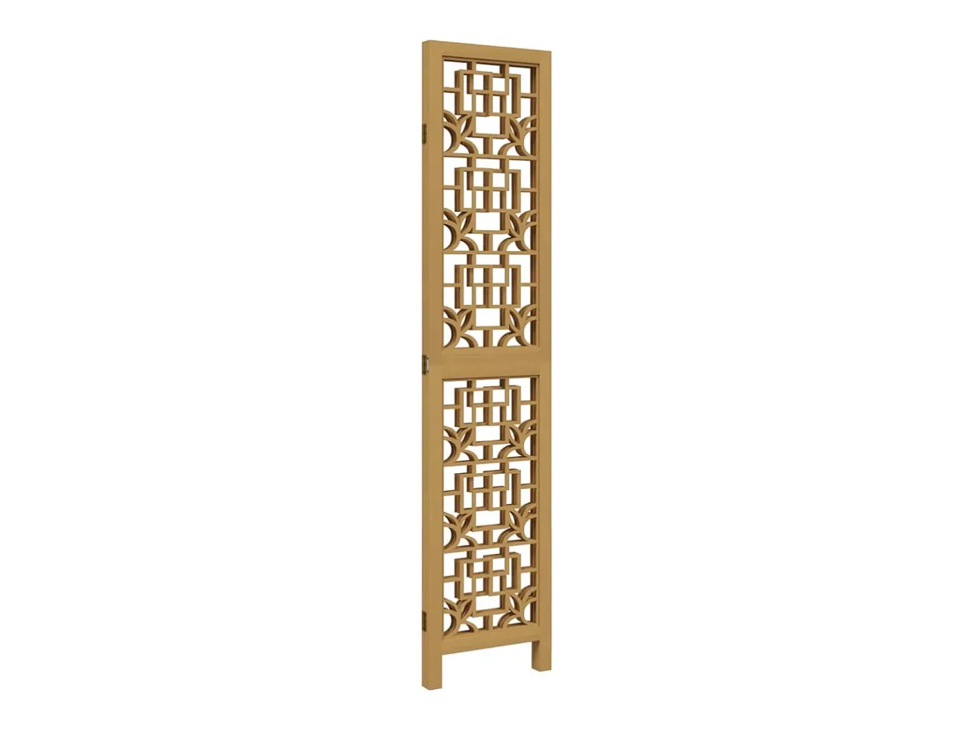 Tabique divisorio de 3 paneles en madera maciza de paulownia marrón Marru00f3n Outlet