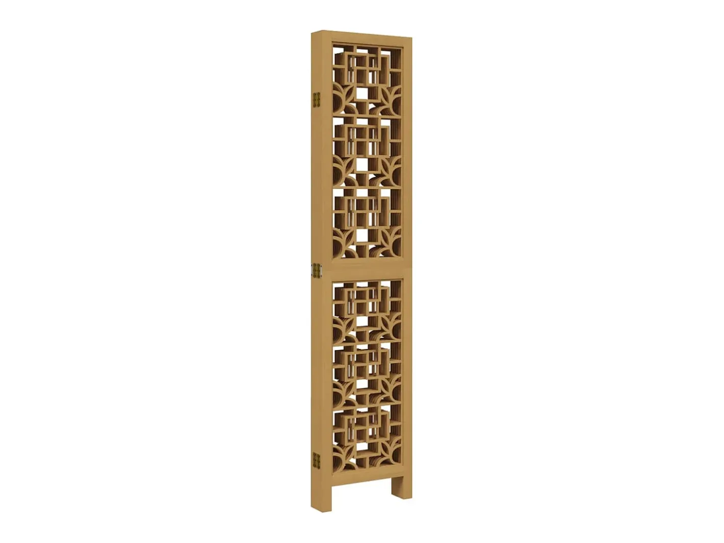 Biombo-Tabique divisorio de 6 paneles en madera maciza de paulownia marrón Marru00f3n