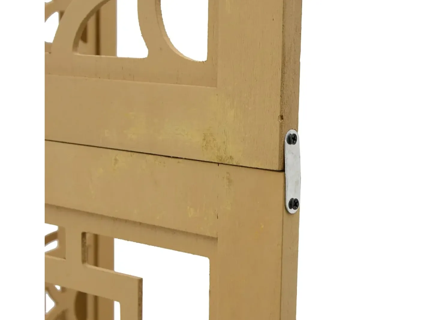Biombo-Tabique divisorio de 6 paneles en madera maciza de paulownia marrón Marru00f3n