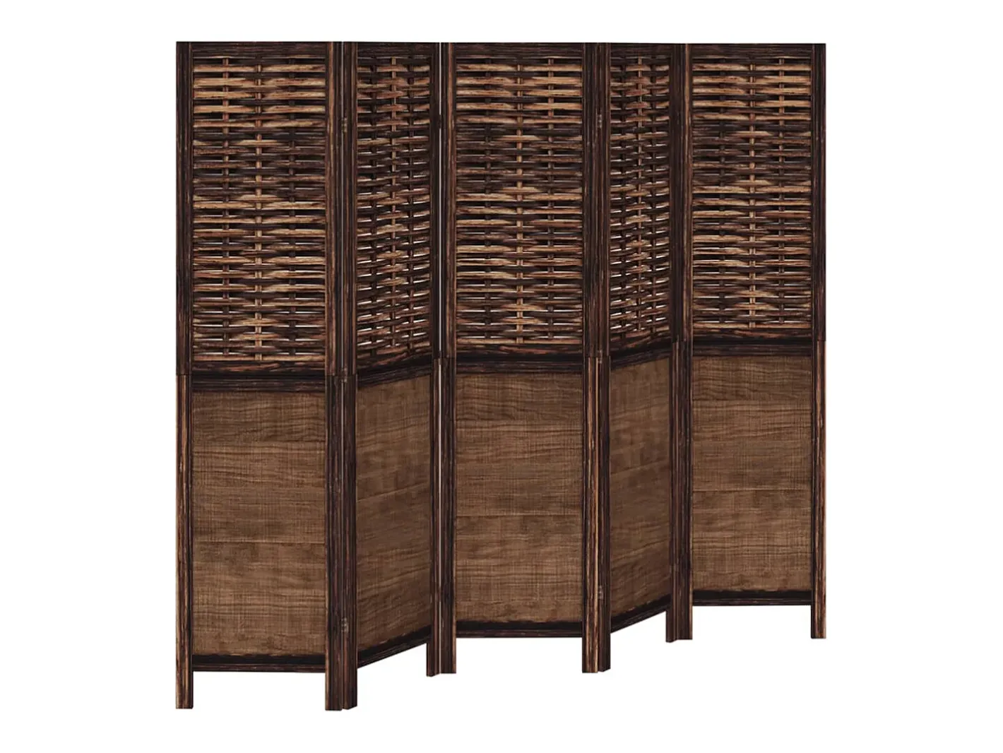 Best Tabique divisorio de 5 paneles en marrón oscuro fabricado en paulownia maciza Marru00f3n