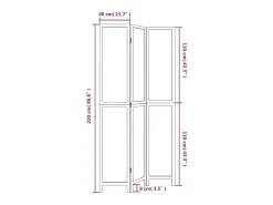 Discount Tabique divisorio de 3 paneles en madera maciza de paulownia blanca Blanco