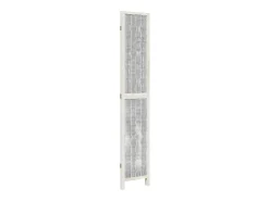 Discount Tabique divisorio de 3 paneles en madera maciza de paulownia blanca Blanco