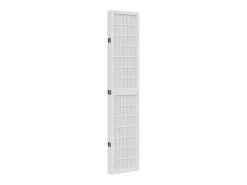 Tabique divisorio de 6 paneles en madera maciza de paulownia blanca Blanco Outlet