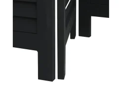 Tabique divisorio de 3 paneles en madera maciza de paulownia negra Negro Discount
