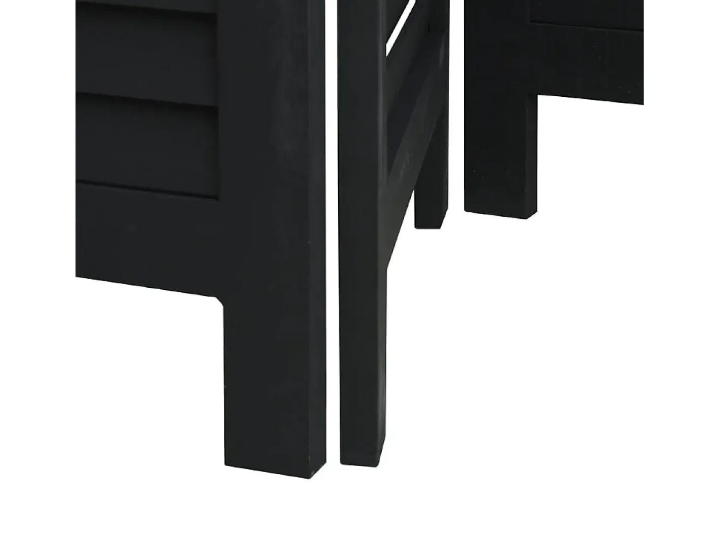Tabique divisorio de 3 paneles en madera maciza de paulownia negra Negro Discount