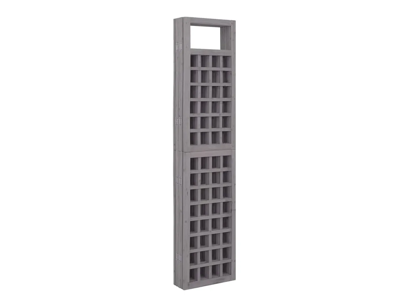 Tabique divisorio de 6 paneles/celosía de madera maciza de abeto Gris Discount