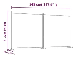 Biombo-Tabique divisorio de 2 paneles Antracita 348x180 cm Tejido Gris
