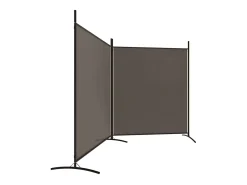 Biombo-Tabique divisorio de 2 paneles Antracita 348x180 cm Tejido Gris