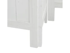 Sale Tabique divisorio de 4 paneles en madera maciza de paulownia blanca Blanco