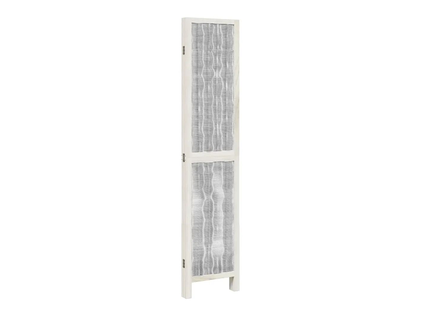 Tabique divisorio de 4 paneles en madera maciza de paulownia blanca Blanco Outlet