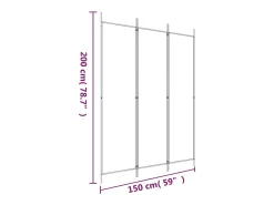 Sale Tabique divisorio de 3 paneles Antracita 150x200 cm Tejido Gris