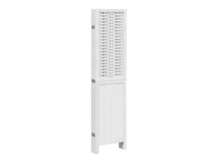 Biombo-Tabique divisorio de 6 paneles en madera maciza de paulownia blanca Blanco