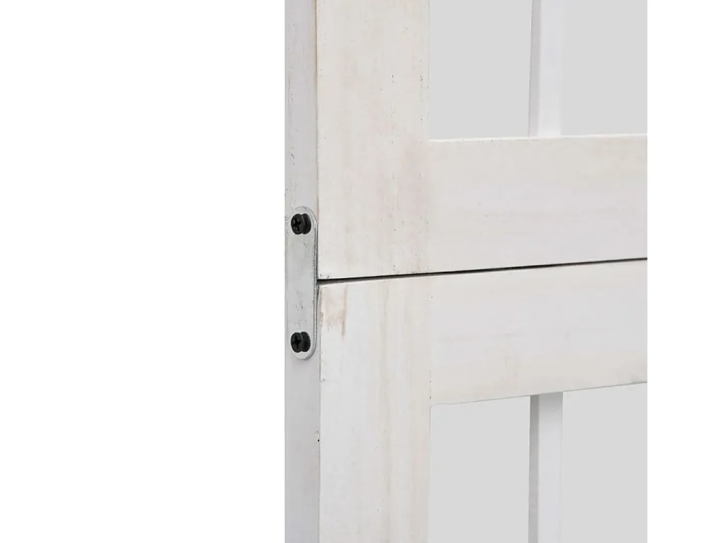 Tabique divisorio de 4 paneles en madera maciza de paulownia blanca Blanco Best