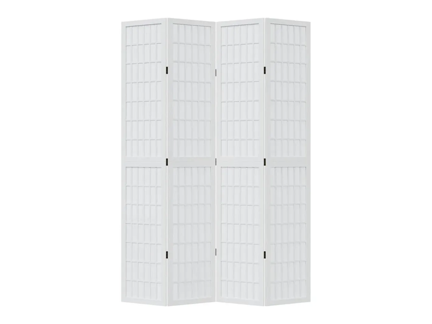 Tabique divisorio de 4 paneles en madera maciza de paulownia blanca Blanco Best