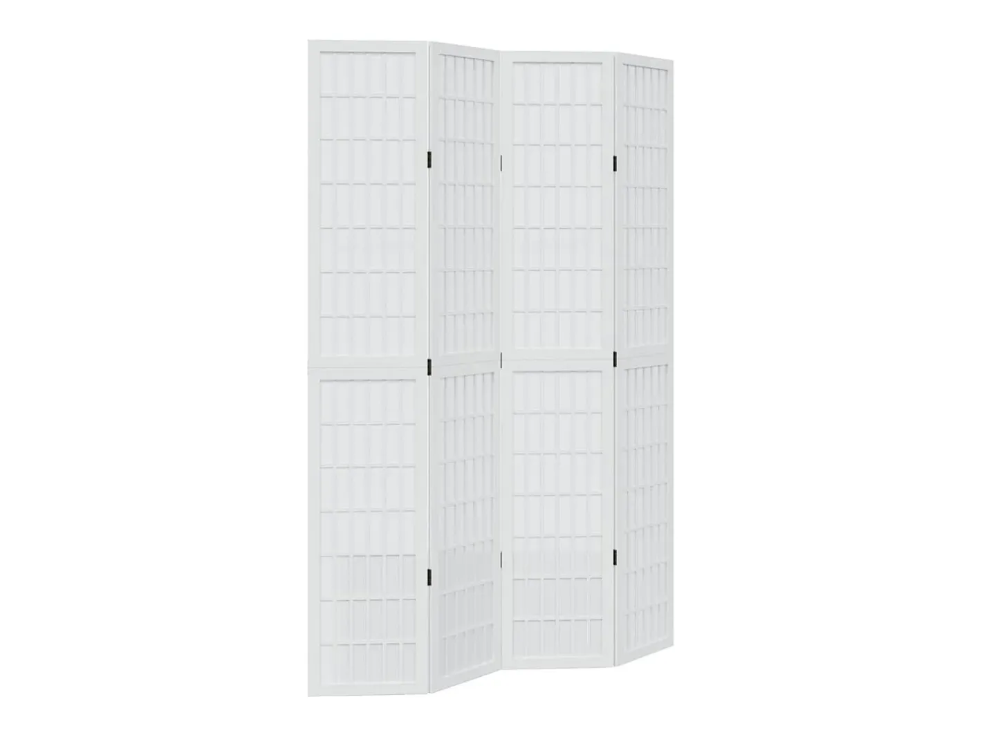 Tabique divisorio de 4 paneles en madera maciza de paulownia blanca Blanco Best