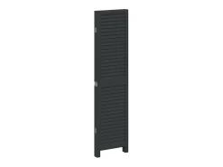 Tabique divisorio de 4 paneles en madera maciza de paulownia negra Negro