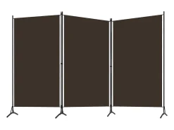 Biombo-Tabique divisorio de 3 paneles Marrón 260x180 cm Marru00f3n