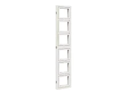 Biombo-Tabique divisorio de 4 paneles en madera maciza de paulownia blanca Blanco