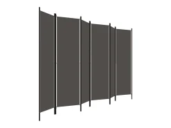 Biombo-Tabique divisorio de 6 paneles Antracita 300x180 cm Gris