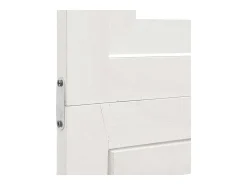 Biombo-Tabique divisorio de 5 paneles en madera maciza de paulownia blanca Blanco