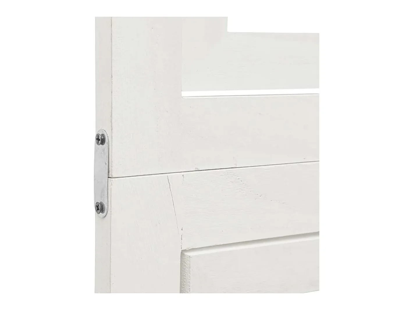 Biombo-Tabique divisorio de 5 paneles en madera maciza de paulownia blanca Blanco