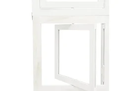 Biombo-Tabique divisorio de 5 paneles en madera maciza de paulownia blanca Blanco