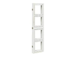 Biombo-Tabique divisorio de 5 paneles en madera maciza de paulownia blanca Blanco