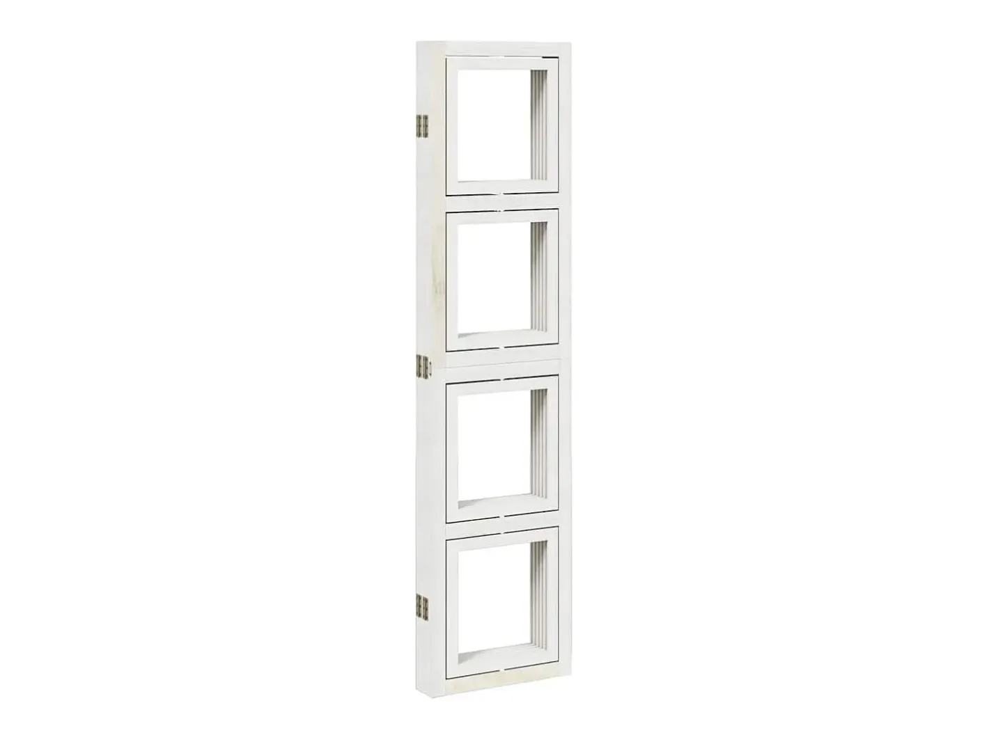 Biombo-Tabique divisorio de 5 paneles en madera maciza de paulownia blanca Blanco