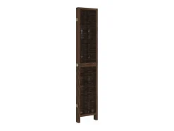 Tabique divisorio de 5 paneles en marrón oscuro fabricado en paulownia maciza Marru00f3n Sale