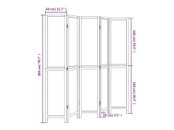 Tabique divisorio de 5 paneles en marrón oscuro fabricado en paulownia maciza Marru00f3n Sale