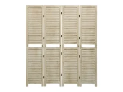Hot Tabique divisorio de 4 paneles 140x165 cm madera de paulownia Marru00f3n
